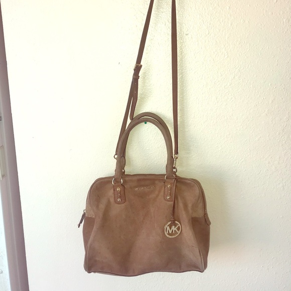 Michael Kors Handbags - Bedford Mocha Ostrich Leather Bowling Satchel